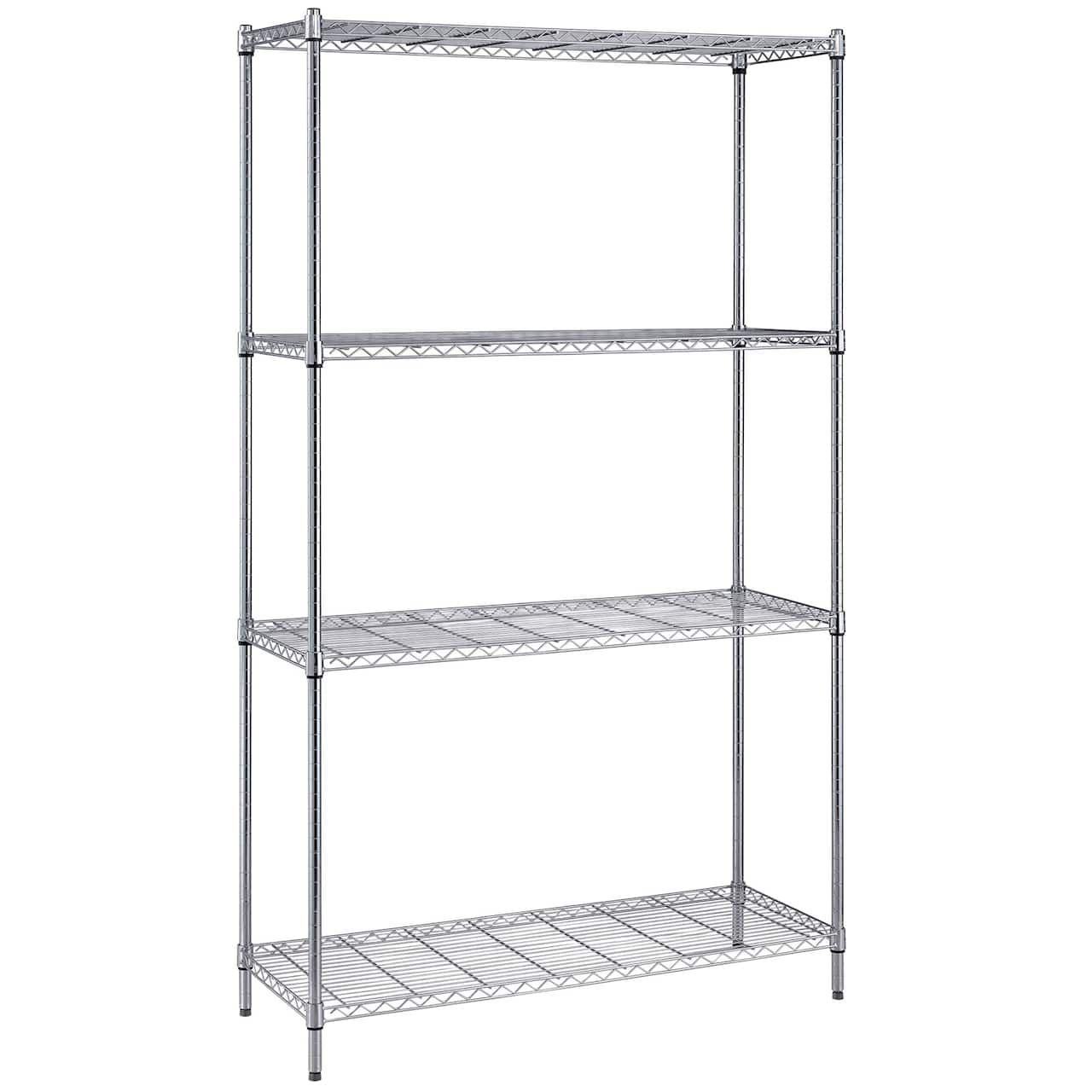 Quantum Storage Systems® 24" x 72" Chrome 4-Shelf Wire Shelving Unit